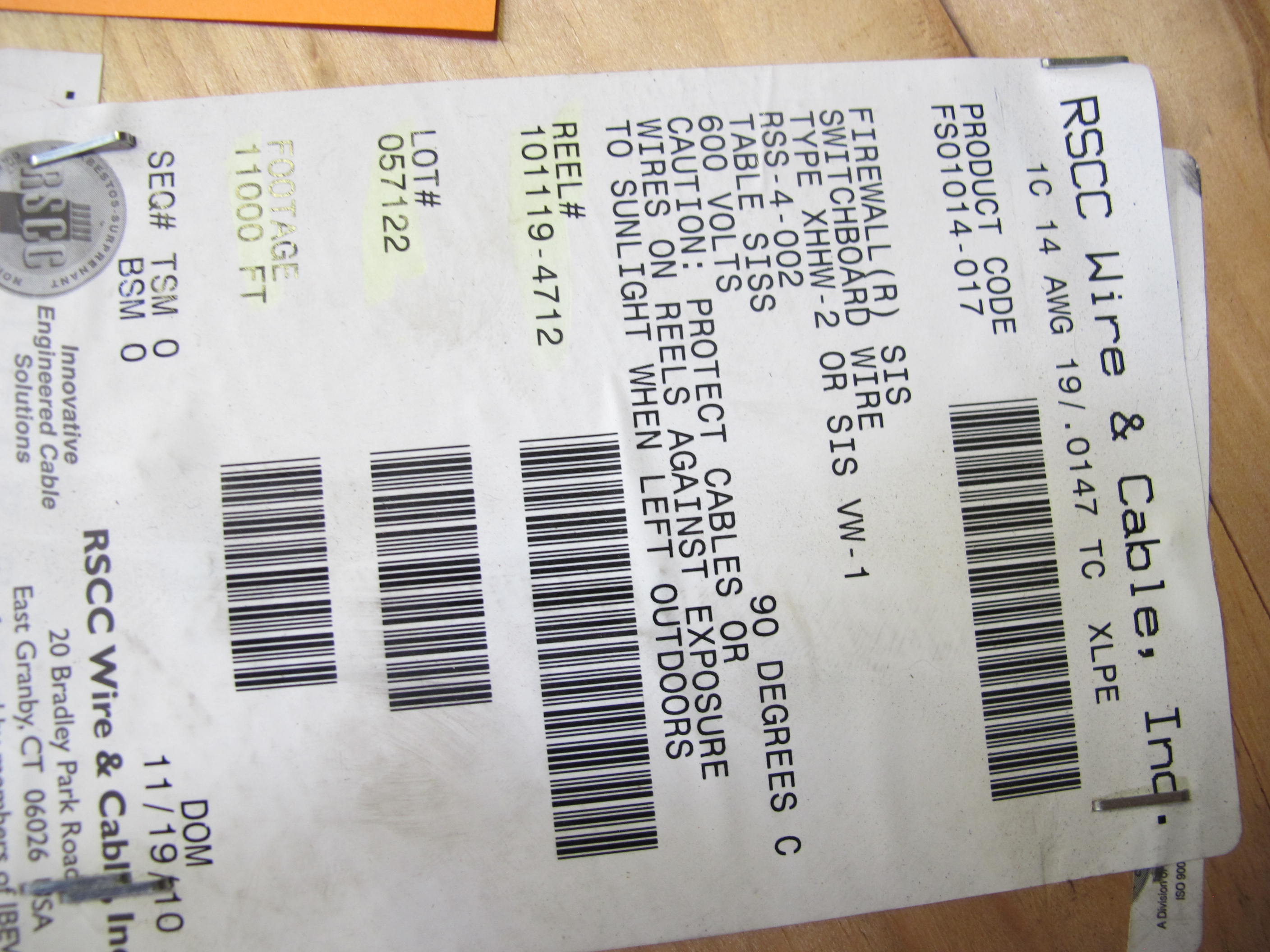 (5 PALLETS) MISC. ELECTRICAL WIRE, AND CABLE! (20+) INDIVIDUAL SPOOLS TO INCLUDE BUT NOT LIMITED TO: (1 SPOOL) CABLE, ELECTRICAL TYPE, 16 AWG SIZE, 600V RATING, COPPER MATERIAL, 3 CONDUCTOR, INSTRUMENTATION KIND. SHIELDED, CROSS-LINKED POLYETHYLENE INSULATED, RED, HYPALON (CSPE) JACKET, FIREWALL III, CABLE CODE J36, (6 SPOOLS) WIRE, ELECTRICAL TYPE, 14 AWG SIZE, 600V 90DEG C OPE RATING, RED COLOR, TEMP RATING, TINNED COPPER MATERIAL, SWITCHBOARD, SIS KIND. INSULATED, WITH HEAT, MOISTURE AND FLAME RESISTANT CROSS LINKED SYNTHETIC POLYMER CONSTRUCTION, ETC.. LOADING & HANDLING FEE $30-4077
